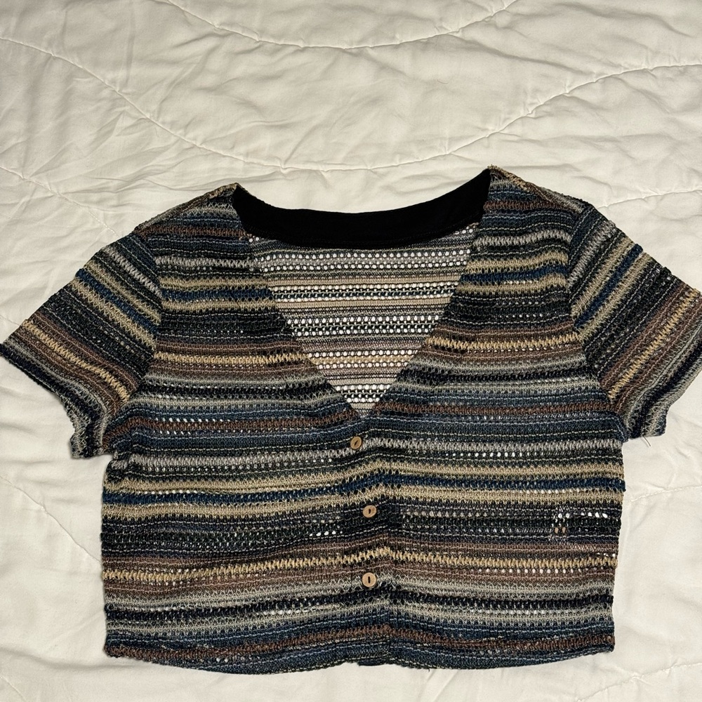 Boho striped crop top